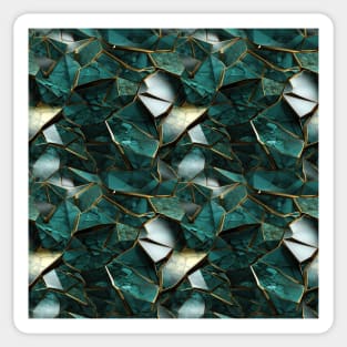 Funky Facade: Trompe-l’oeil Green Turquoise and Gold Sticker